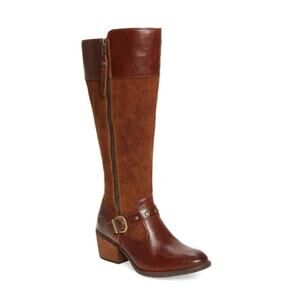 Born Women's Alize Double Zip Boot Rust Tan Suede Leather 9.5M